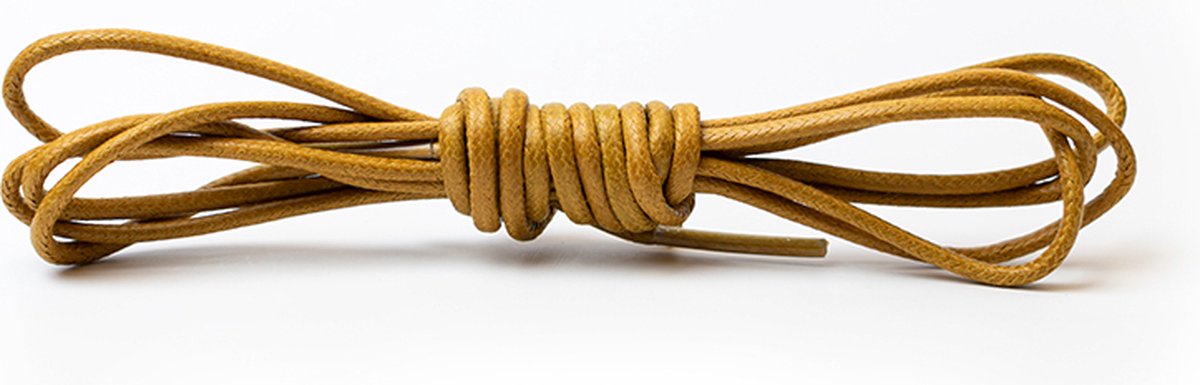 Ronde geel bruine wax veters | lengte: 90cm | dikte: 2,5mm